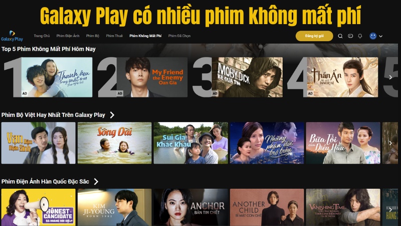 Các phim, nội dung không mất phí trên Galaxy Play