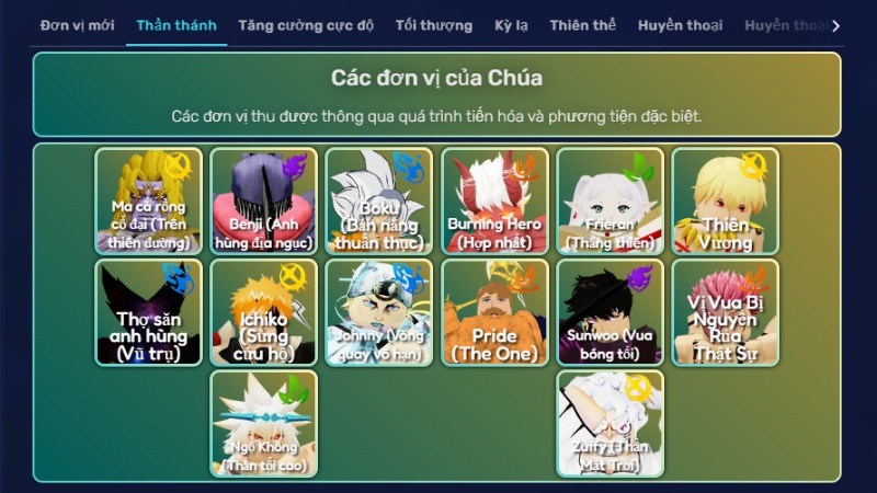 Hệ thống nh&acirc;n vật trong game