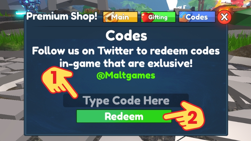 Chọn Codes > Nhập code v&agrave; chọn Redeem để nhận qu&agrave;.