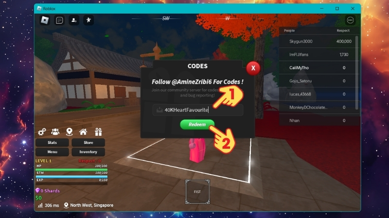 Nhập code > Nhấn Reedem để nhận quà Nhập code > Nhấn Reedem để nhận quà