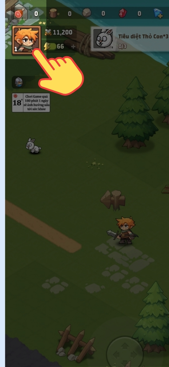 V&agrave;o game Thời Đại Anh H&ugrave;ng > Click v&agrave;o Ảnh đại diện (g&oacute;c tr&aacute;i tr&ecirc;n m&agrave;n h&igrave;nh)