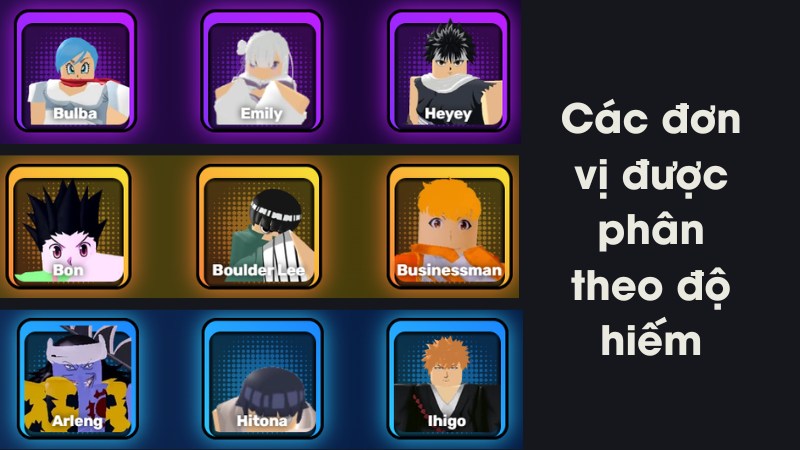 Một số Units trong game