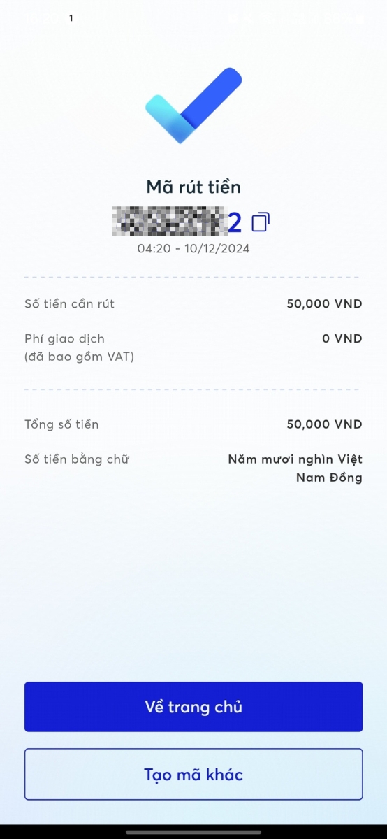 Chụp lại m&agrave;n h&igrave;nh hoặc ghi ch&uacute; lại m&atilde; r&uacute;t tiền để ra c&acirc;y ATM