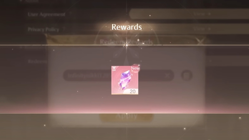 Nhập code Infinity Nikki th&agrave;nh c&ocirc;ng