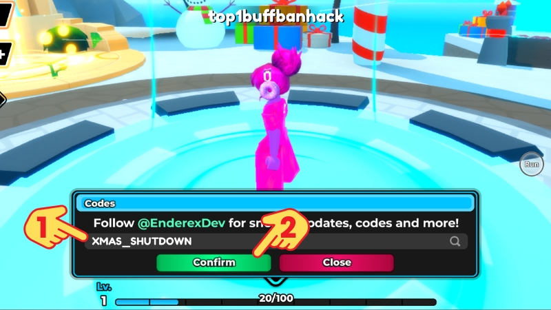 Nhập code > Bấm Confirm để nhận qu&agrave;