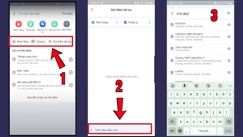 Trong phần Tìm kiếm địa điểm chọn Trong phần Tìm kiếm địa điểm chọn