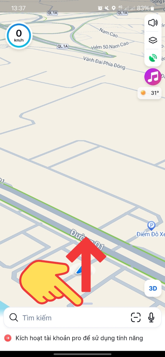 Trong màn hình chính, vuốt từ dưới màn hình lên Trong màn hình chính, vuốt từ dưới màn hình lên