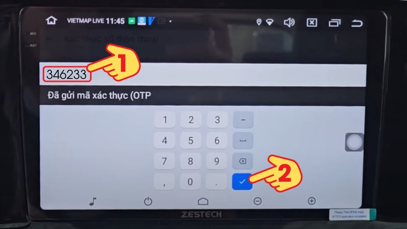 Nhập mã OTP đã được gửi về điện thoại > Bấm OK Nhập mã OTP đã được gửi về điện thoại > Bấm OK