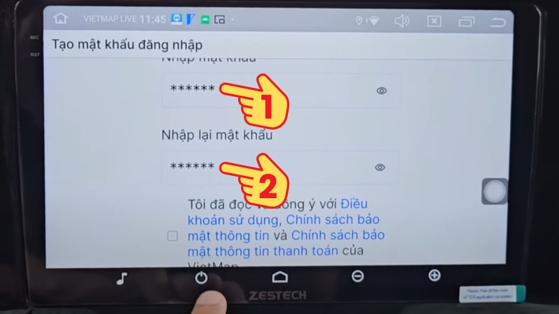 Nhập mật khẩu mới > Nhập lại mật khẩu Nhập mật khẩu mới > Nhập lại mật khẩu