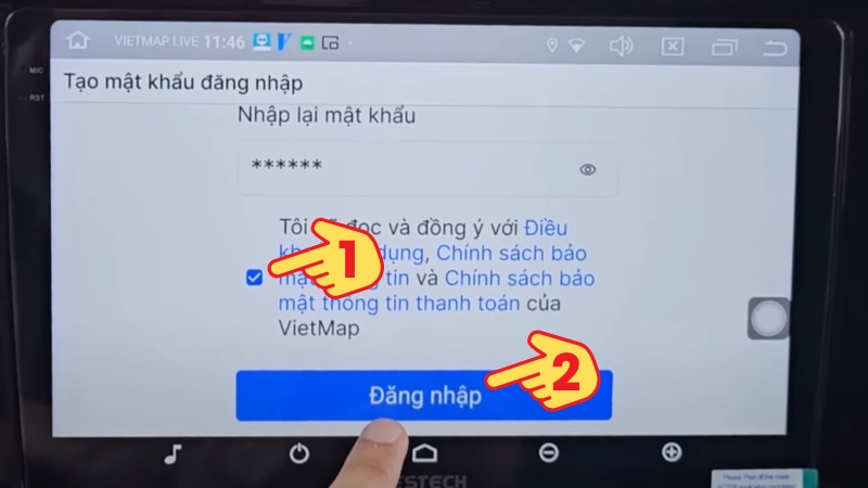 Xác nhận đồng ý với điều khoản > Bấm Đăng nhập Xác nhận đồng ý với điều khoản > Bấm Đăng nhập
