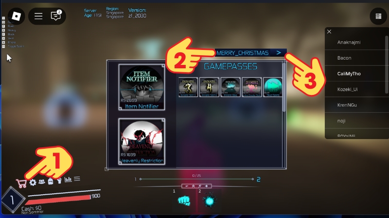 V&agrave;o Roblox > Mở game Jujutsu Infinite > Chọn Customize