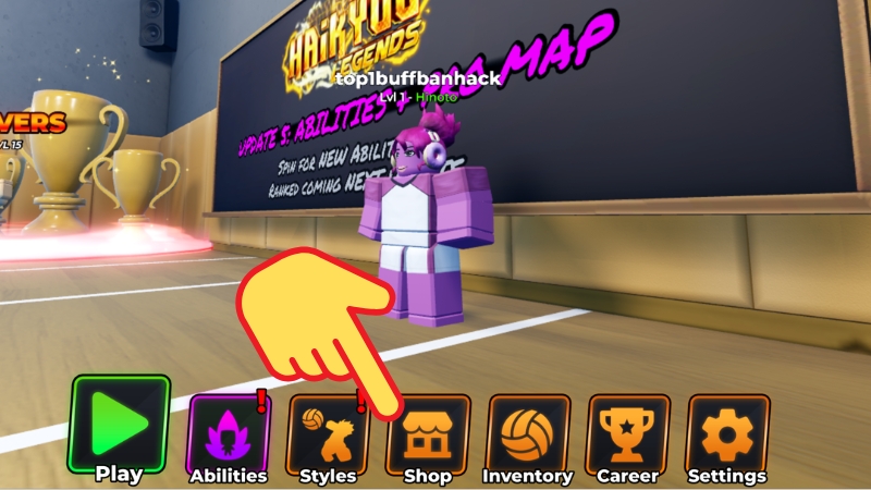 Chọn biểu tượng Shop (giữa cạnh dưới m&agrave;n h&igrave;nh)