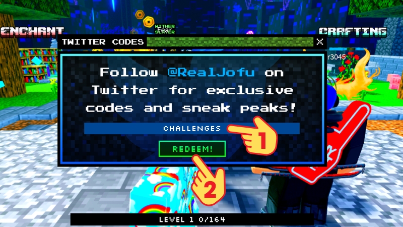 Nhập code > Bấm Redeem để nhận qu&agrave;