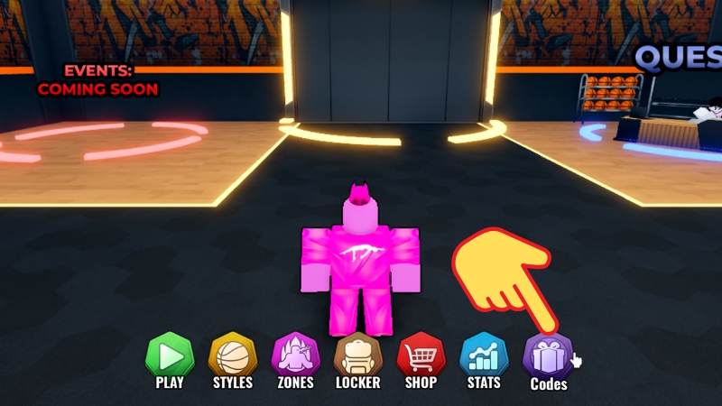 Mở game Basketball Zero > Chọn Codes. Mở game Basketball Zero > Chọn Codes.