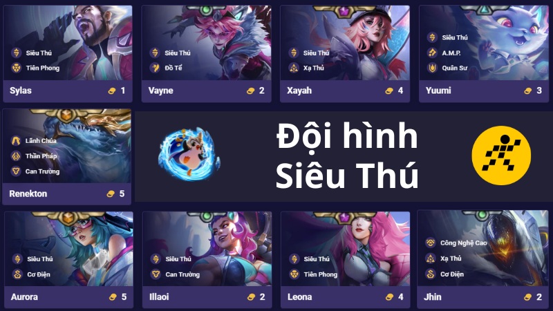 Đội h&igrave;nh Si&ecirc;u Th&uacute; ĐTCL M&ugrave;a 14
