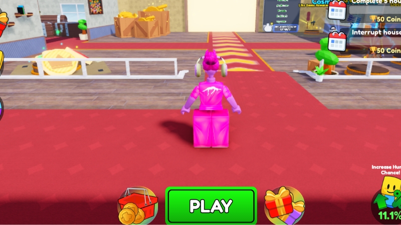 Vào game và chọn biểu tượng hộp quà (bên phải nút Play) Vào game và chọn biểu tượng hộp quà (bên phải nút Play)