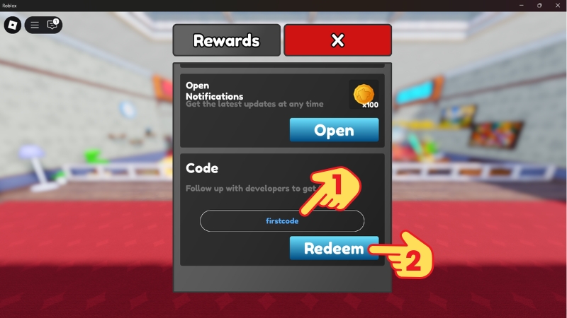 Nhập code > Bấm Redeem để nhận quà Nhập code > Bấm Redeem để nhận quà