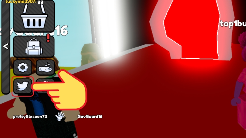 Vào game Slap Battles > Chọn biểu tượng con chim (logo Twitter cũ) Vào game Slap Battles > Chọn biểu tượng con chim (logo Twitter cũ)