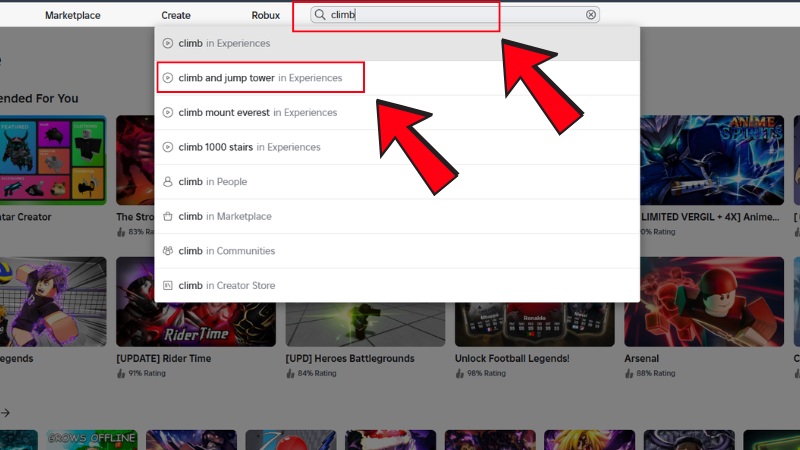 Nhập tên game vào thanh Search. Nhập tên game vào thanh Search.
