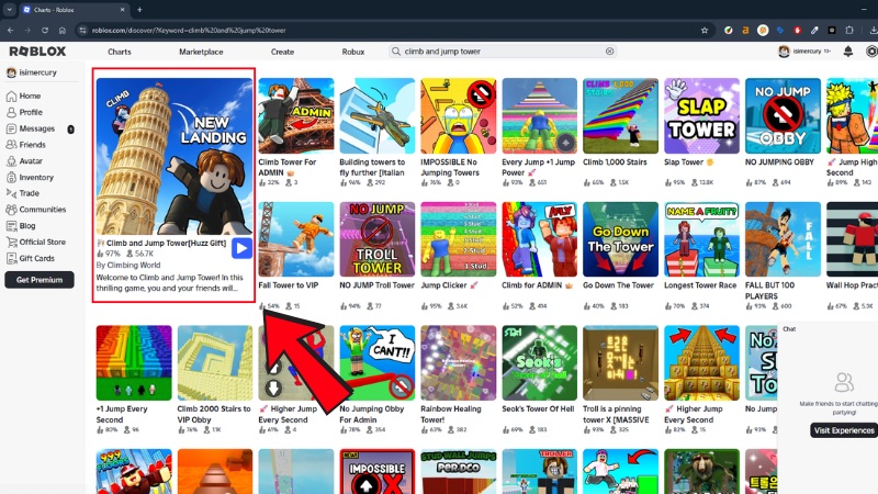 Chọn vào game để chơi. Chọn vào game để chơi.