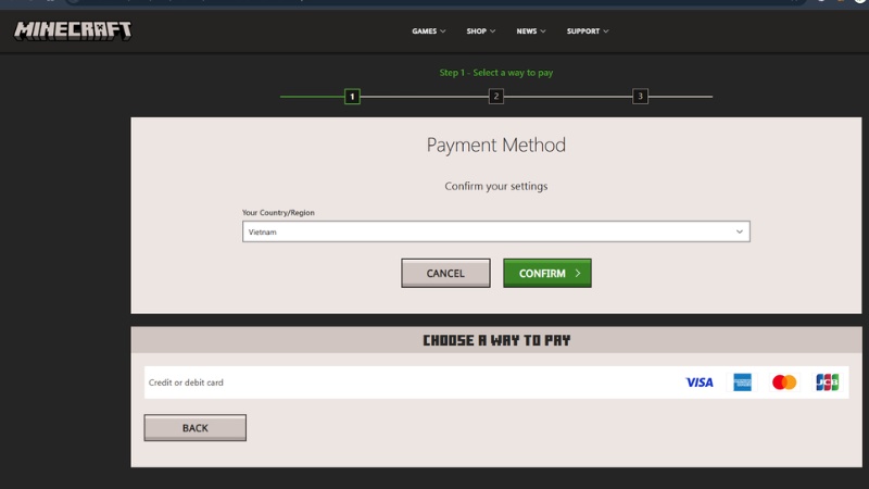 Thanh to&aacute;n Minecraft