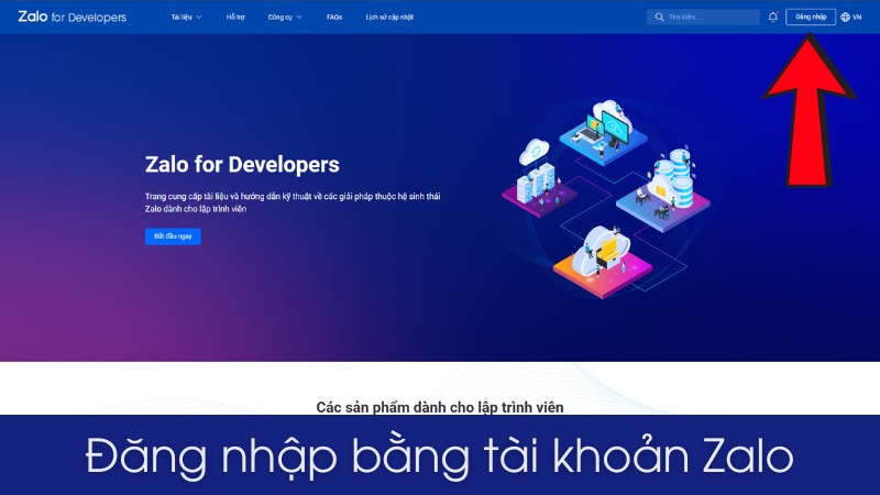 Đăng nhập t&agrave;i khoản Zalo for Developer