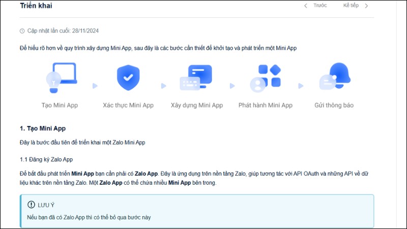 T&igrave;m hiểu 5 bước để triển khai 1 Mini Zalo App