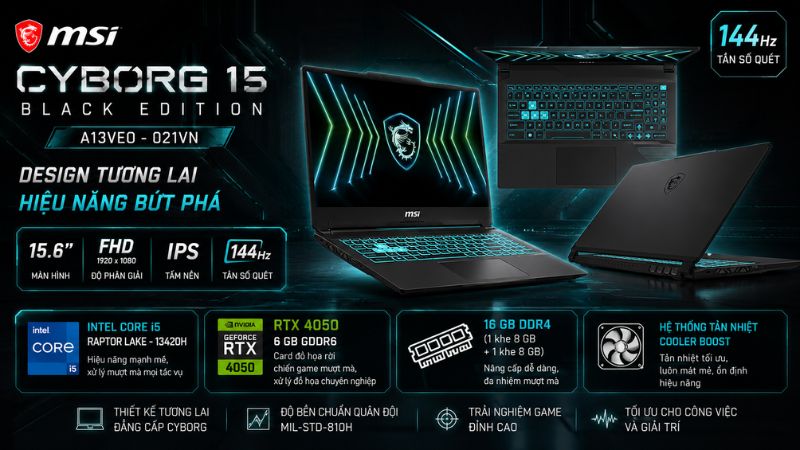 MSI Cyborg 15 Black Edition A13VEO (RTX 4050) MSI Cyborg 15 Black Edition A13VEO (RTX 4050)