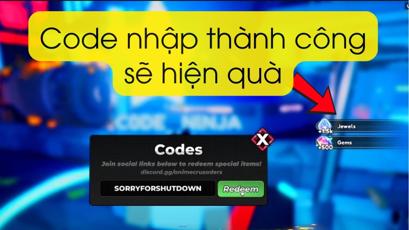 Khi bạn nhập code th&agrave;nh c&ocirc;ng sẽ c&oacute; th&ocirc;ng b&aacute;o nhập code th&agrave;nh c&ocirc;ng