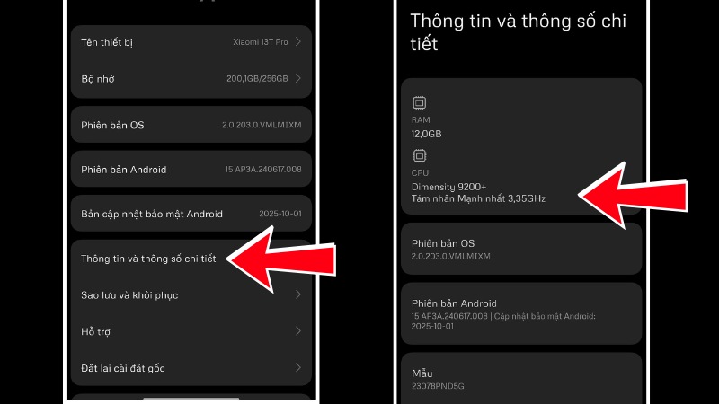 Kiểm tra cấu h&igrave;nh điện thoại