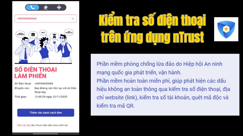 Kiểm tra số điện thoại khi nhận