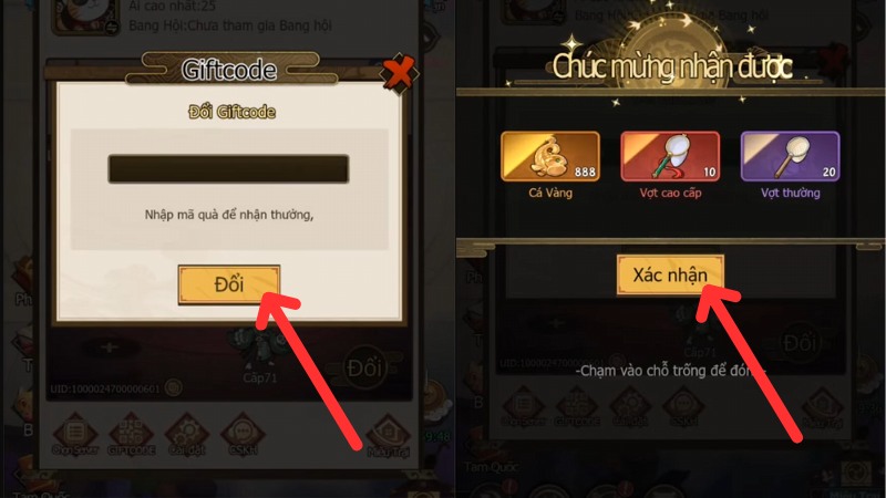 Nhập mã code chính xác vào ô trống Nhập mã code chính xác vào ô trống