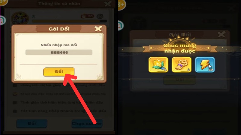 Nhập m&atilde; code Chiến Tuyến Hướng Dương v&agrave;o &ocirc; trống
