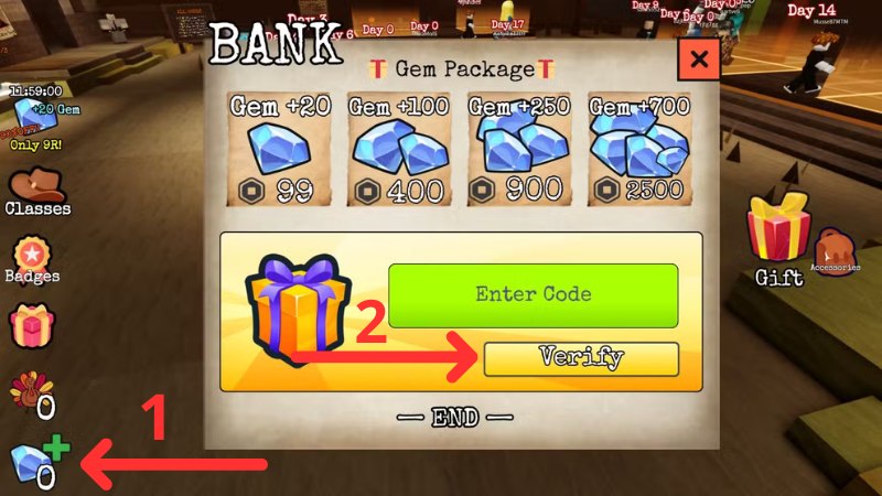 Nhấp v&agrave;o icon h&igrave;nh Kim cương v&agrave; nhập code