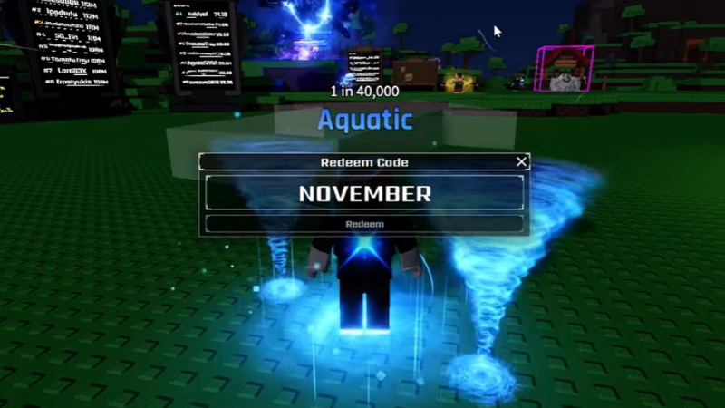 Nhập code vào ô Enter Code... và bấm nút Redeem để nhận thưởng