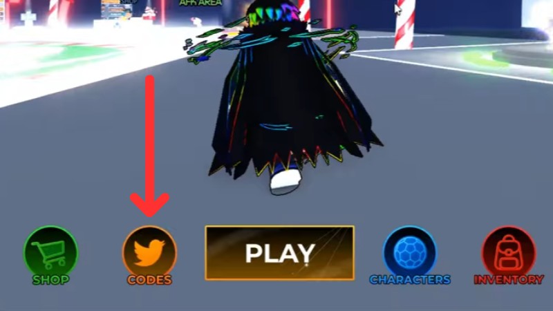 Bấm v&agrave;o biểu tượng Codes nằm ở ph&iacute;a dưới m&agrave;n h&igrave;nh