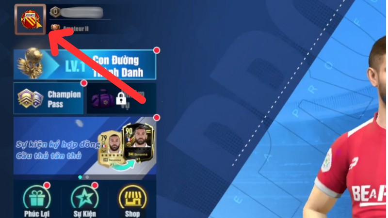 Bấm v&agrave;o biểu tượng avatar ở g&oacute;c tr&ecirc;n b&ecirc;n tr&aacute;i m&agrave;n h&igrave;nh