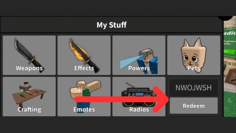 Redeem để nhận phần thưởng