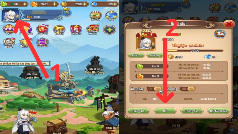 Chọn v&agrave;o Avatar v&agrave; nhấn n&uacute;t Đổi