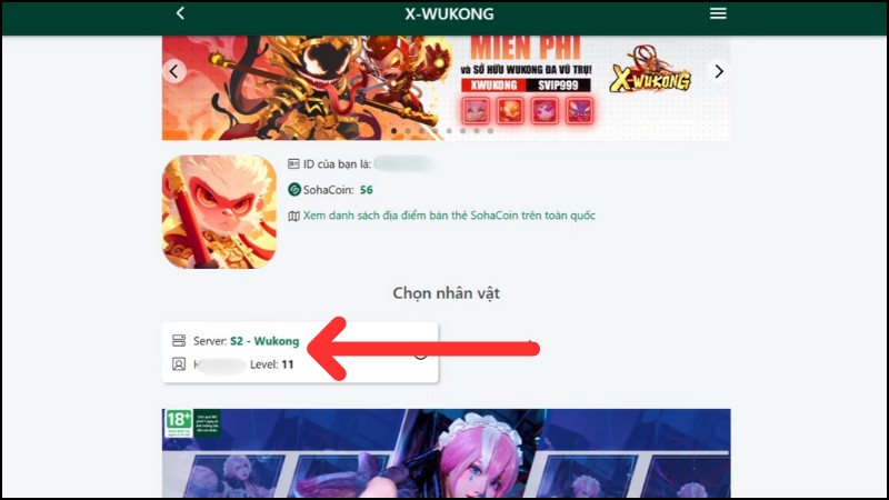 Chọn server v&agrave; t&ecirc;n nh&acirc;n vật của bạn