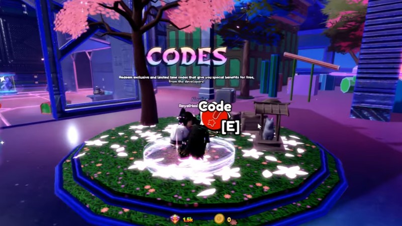 Đi đến khu vực Codes v&agrave; nhấn ph&iacute;m E