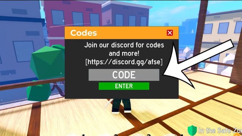 Nhập ch&iacute;nh x&aacute;c m&atilde; code Anime Fighting Simulator Endless v&agrave;o &ocirc; CODE