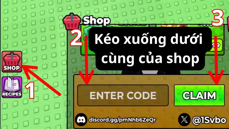 K&eacute;o xuống dưới c&ugrave;ng của shop v&agrave; nhập code Craft Anime&nbsp; v&agrave;o &ocirc; trống