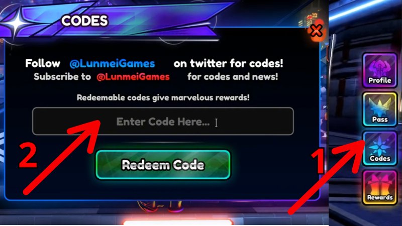 Nhập chính xác mã code Anime Paradox vào ô trống