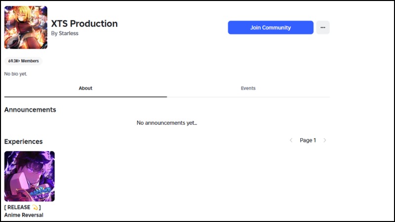 Tham gia group XTS Production trên Roblox trước. Tham gia group XTS Production trên Roblox trước