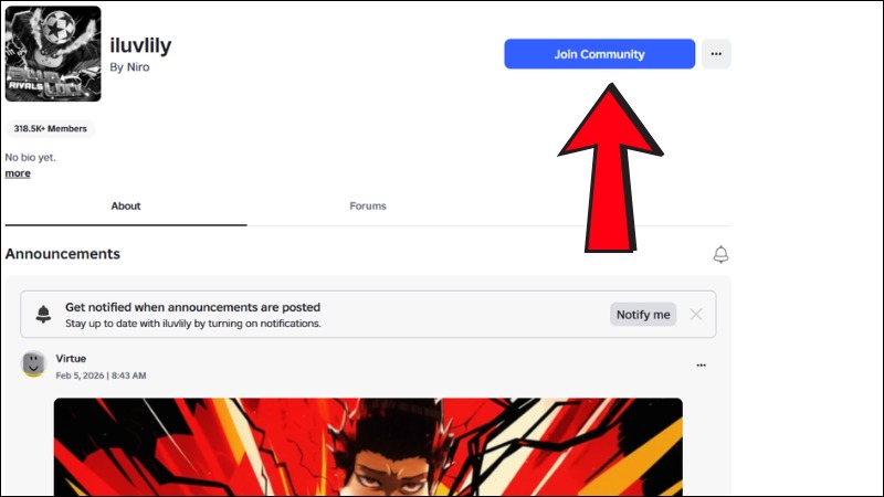 Bạn cần tham gia nh&oacute;m iluvlily tr&ecirc;n Roblox 