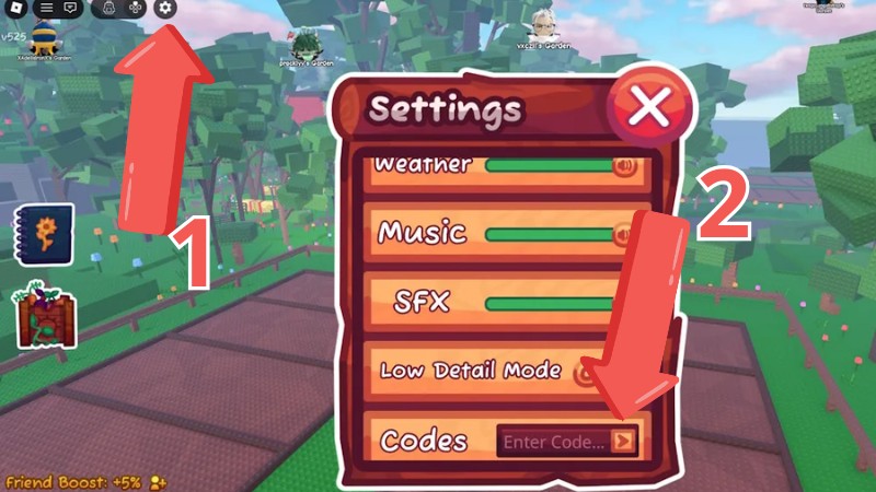 C&aacute;ch nhập Code Garden Horizons