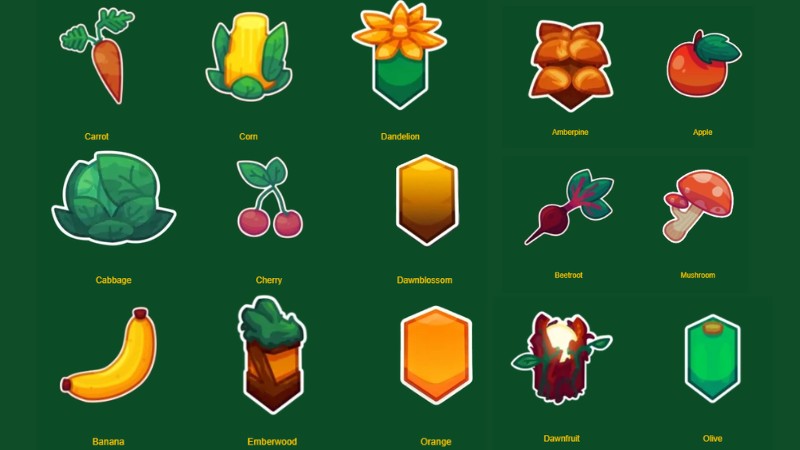 Một số loại tr&aacute;i c&acirc;y trong Garden Horizons