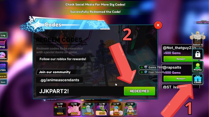 C&aacute;ch nhập code Anime Ascendants&nbsp;