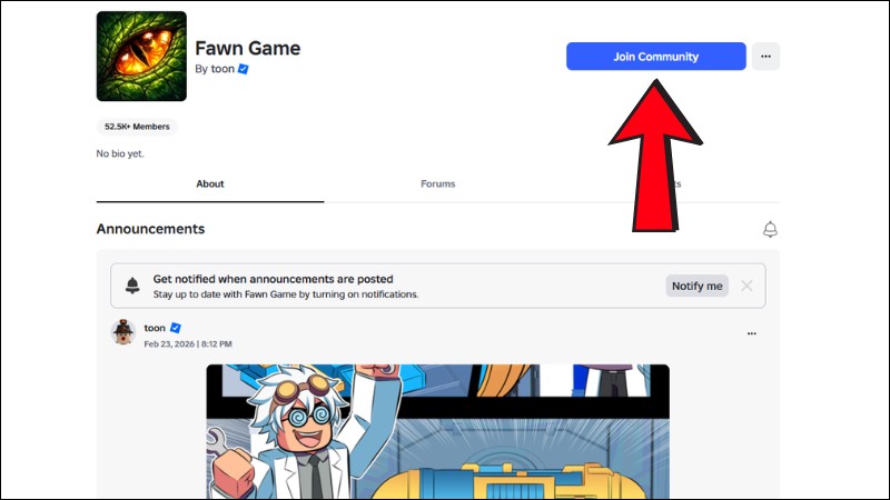 Tham gia v&agrave;o nh&oacute;m Roblox ch&iacute;nh thức của nh&agrave; ph&aacute;t triển Go Catch